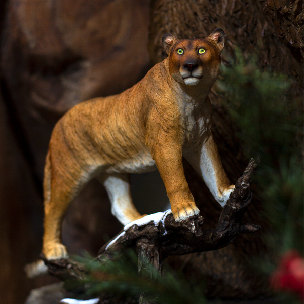 Realistic Cougar Big Cat Resin Figurine Statue