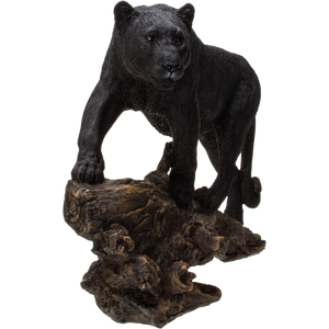 Realistic Big Cat Black Panther Wildlife Leopard Cougar Decorative Resin figurine Statue