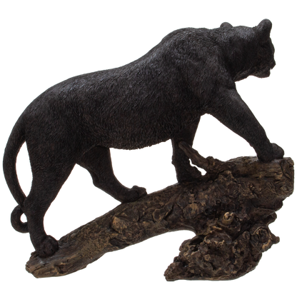 Realistic Big Cat Black Panther Wildlife Leopard Cougar Decorative Resin figurine Statue