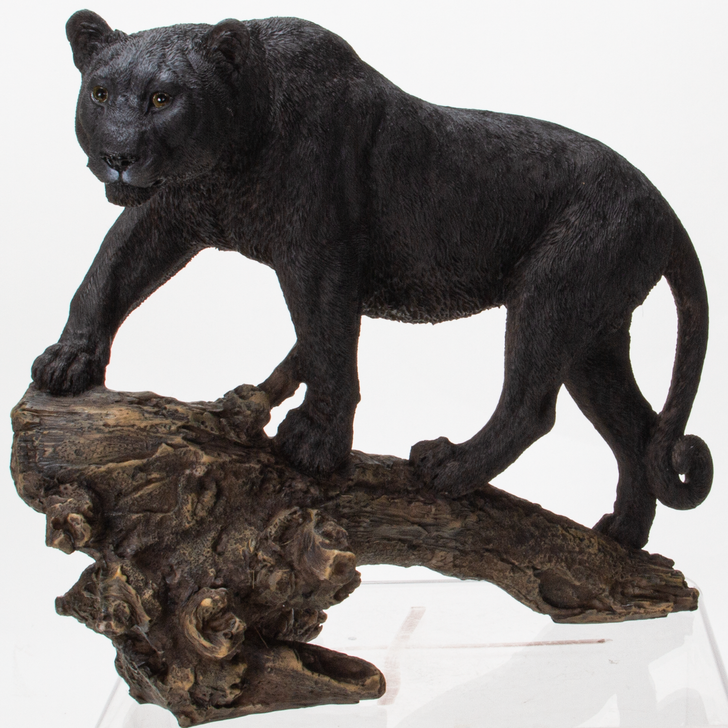 Realistic Big Cat Black Panther Wildlife Leopard Cougar Decorative Resin figurine Statue