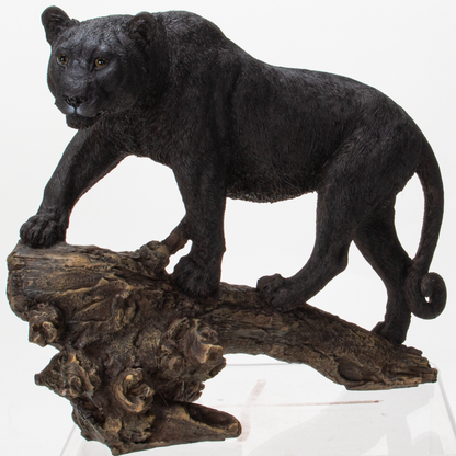 Realistic Big Cat Black Panther Wildlife Leopard Cougar Decorative Resin figurine Statue