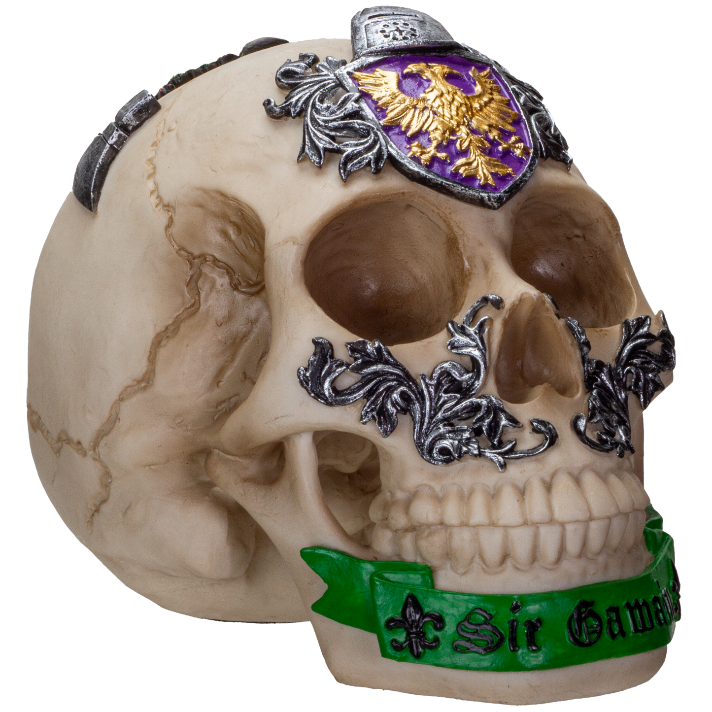 The Knights of the Round Table King Arthur's Knight Skulls Sir Gawain Resin Skull Figurine