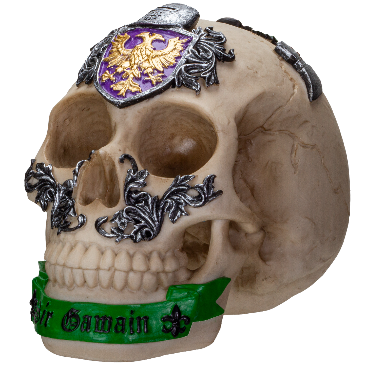 The Knights of the Round Table King Arthur's Knight Skulls Sir Gawain Resin Skull Figurine