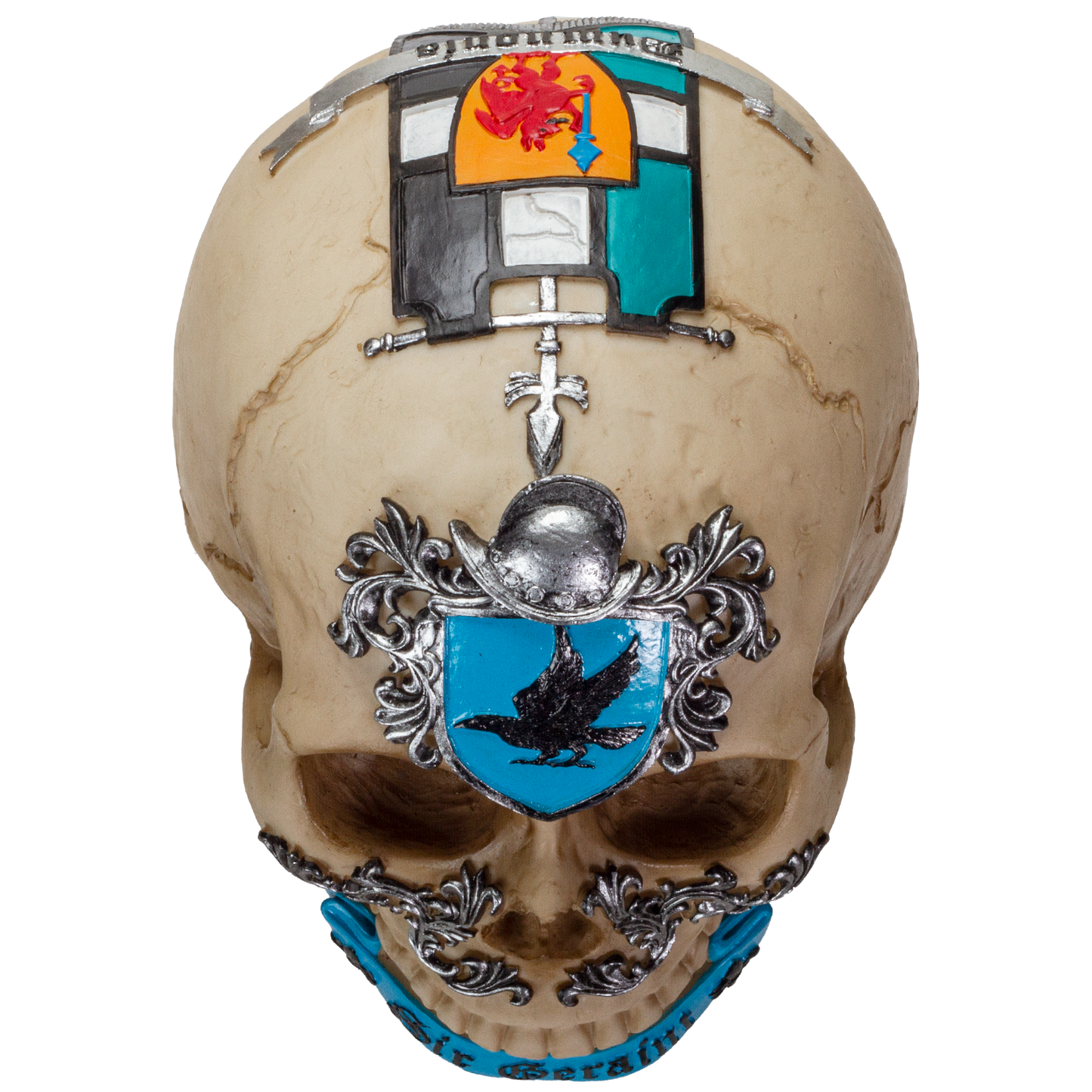 The Knights of the Round Table King Arthur's Knight Skulls Sir Geraint Resin Skull Figurine