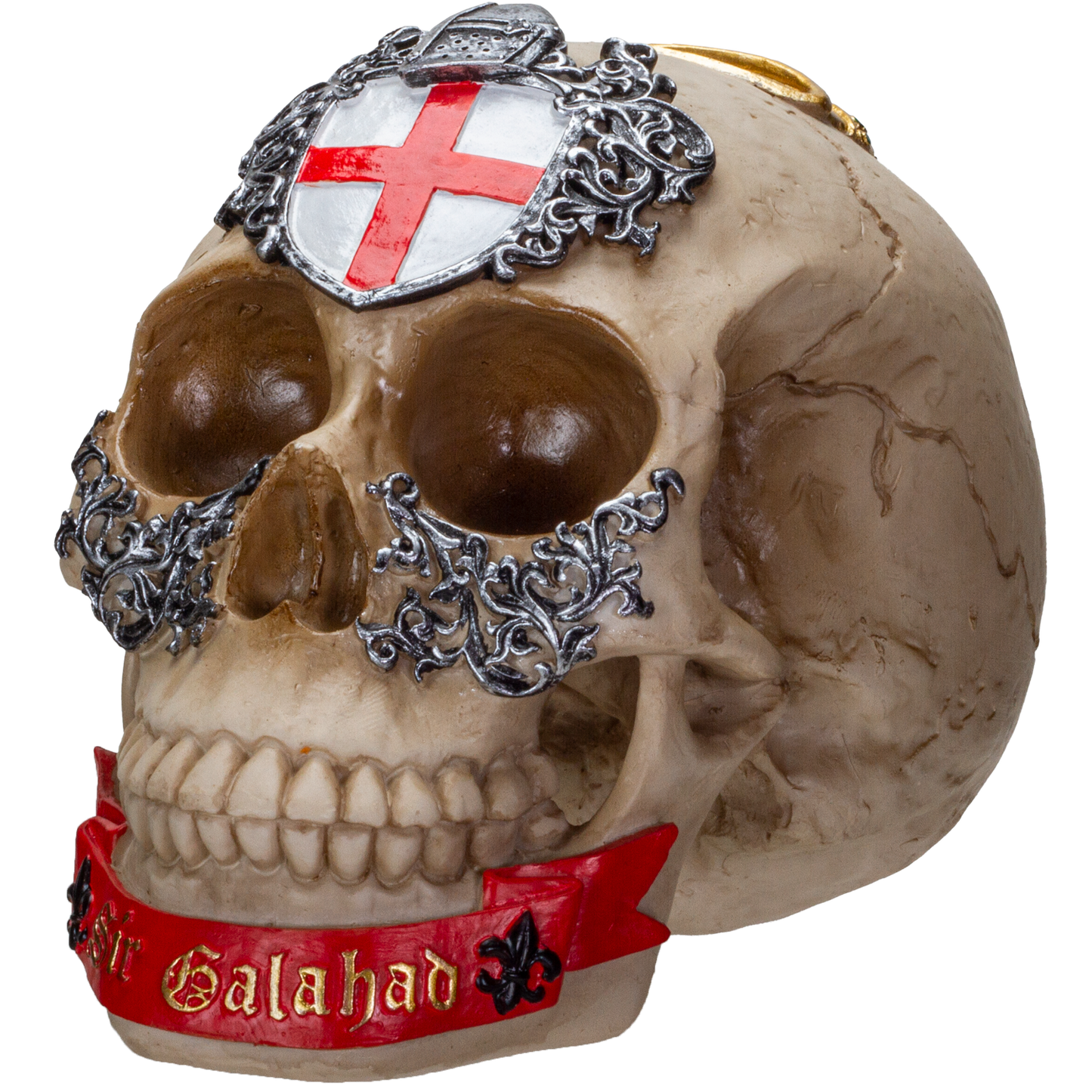 The Knights of the Round Table King Arthur's Knight Skulls Sir Galahad Resin Skull Figurine