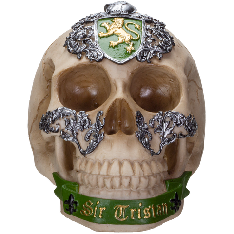 The Knights of The Round Table King Arthur's Knight Skulls Sir Tristan Resin Skull Figurine