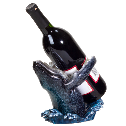 Pacific Gray Whale Sea Dweller Wine Holder Resin Figurine Statue