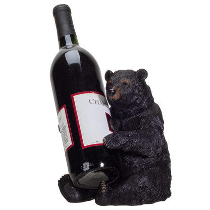 Black Bear Wine Holder Resin Figurine Statue