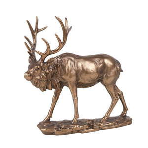 Animal World Elk Golden Finish Resin Figurine