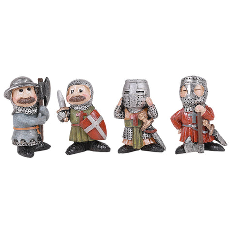 Medieval Knight Mini Resin Figurine Set of 4
