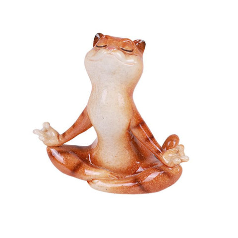 Lovely Cat Mediating Yoga Pose Pet Resin Figurine Home Decor Statue