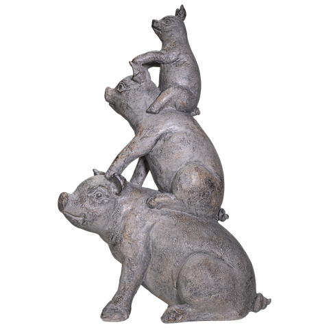 Pacific Giftware American Art Animal Farm Barnyard Stacked Animal Resin Figurine Statue (Pig)