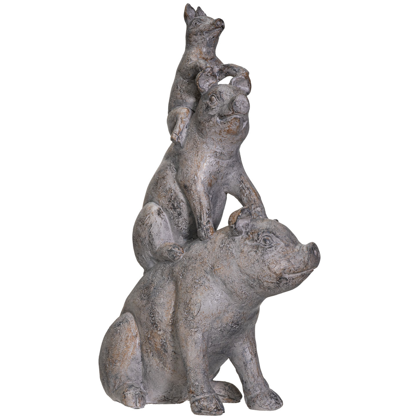 Pacific Giftware American Art Animal Farm Barnyard Stacked Animal Resin Figurine Statue (Pig)