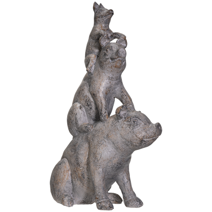 Pacific Giftware American Art Animal Farm Barnyard Stacked Animal Resin Figurine Statue (Pig)