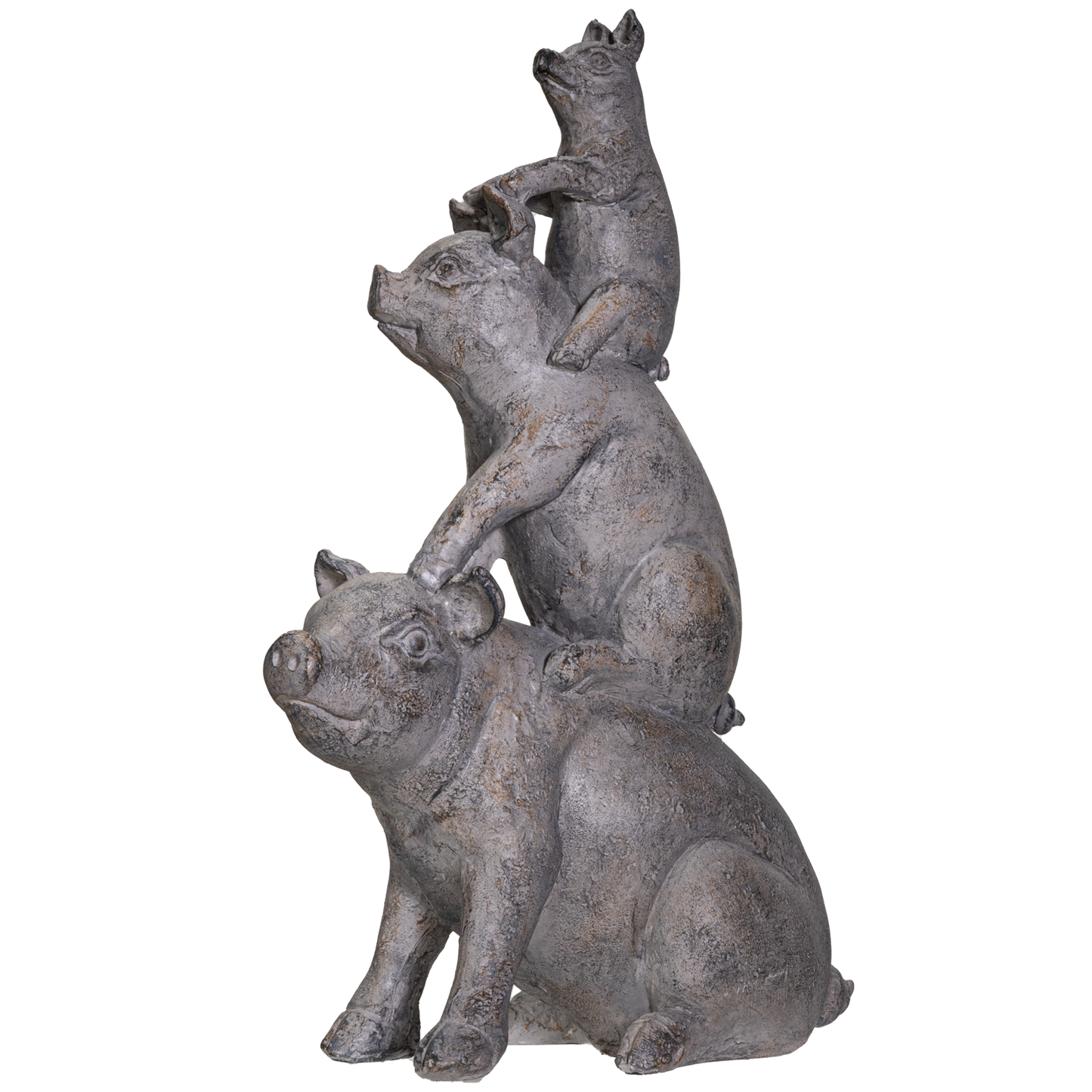 Pacific Giftware American Art Animal Farm Barnyard Stacked Animal Resin Figurine Statue (Pig)