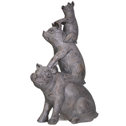Pacific Giftware American Art Animal Farm Barnyard Stacked Animal Resin Figurine Statue (Pig)