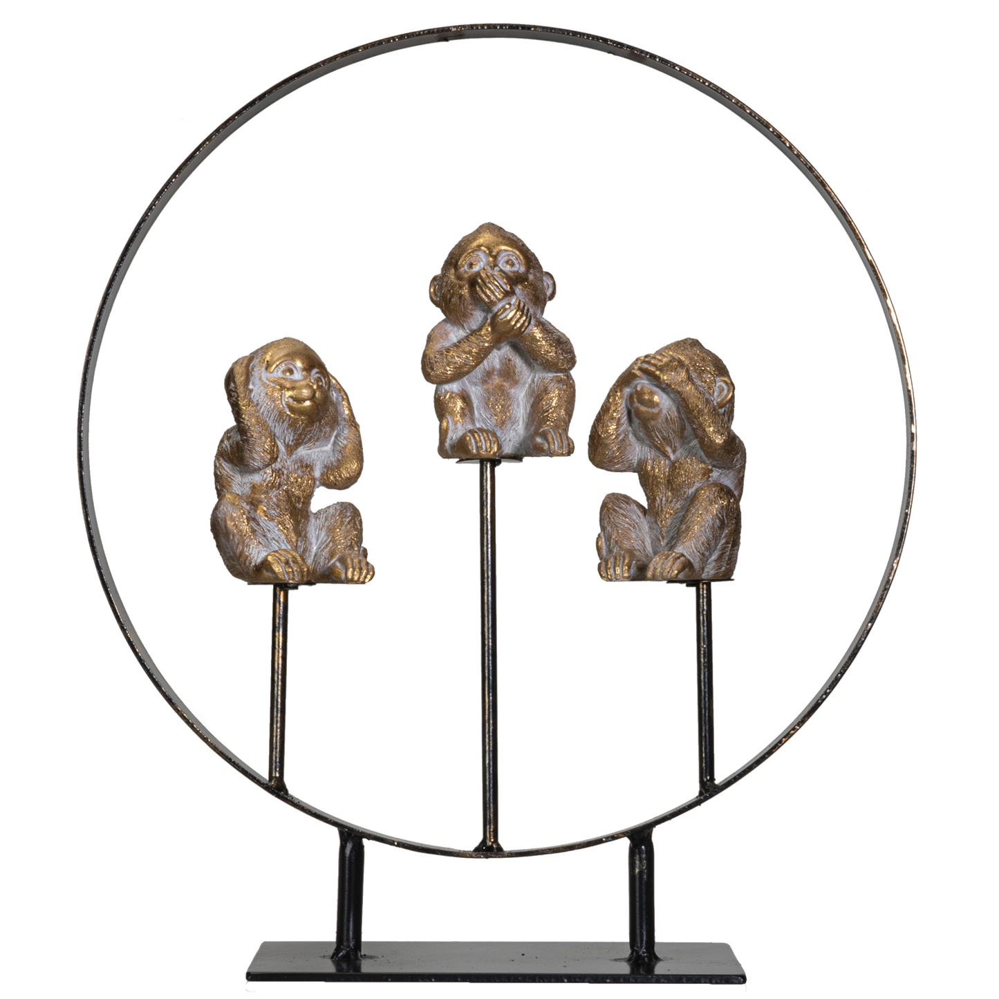 See Hear Speak No Evil Monkeys Resin Figurine with Stand