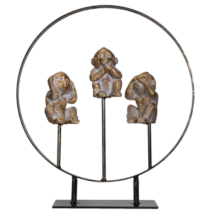 See Hear Speak No Evil Monkeys Resin Figurine with Stand