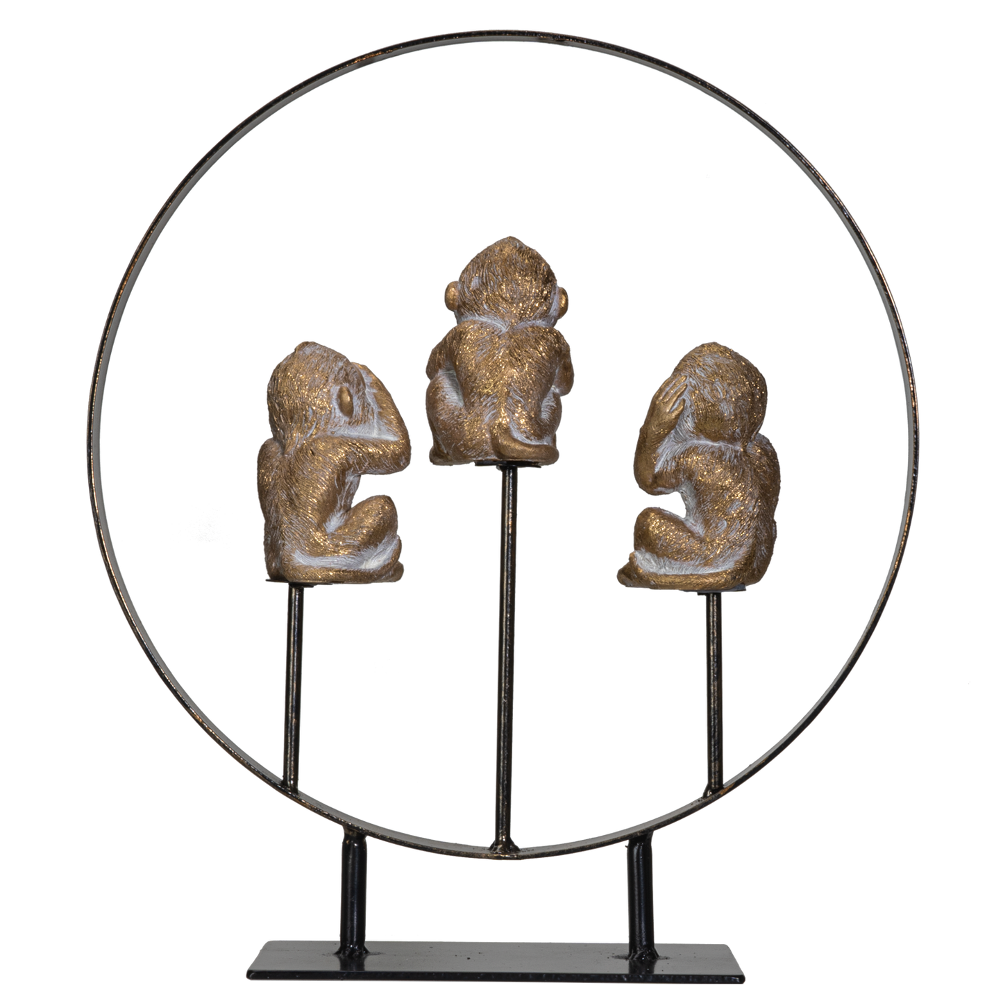 See Hear Speak No Evil Monkeys Resin Figurine with Stand