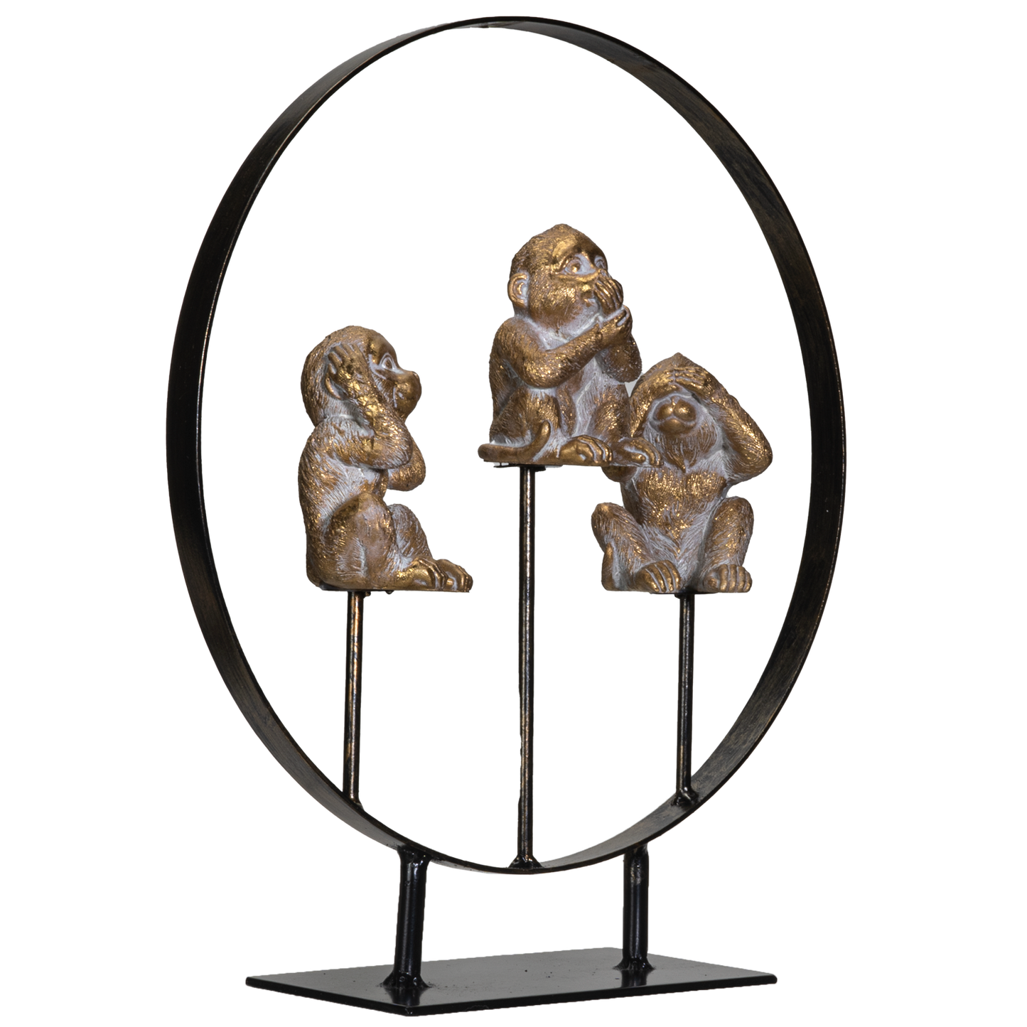 See Hear Speak No Evil Monkeys Resin Figurine with Stand