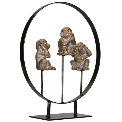 See Hear Speak No Evil Monkeys Resin Figurine with Stand