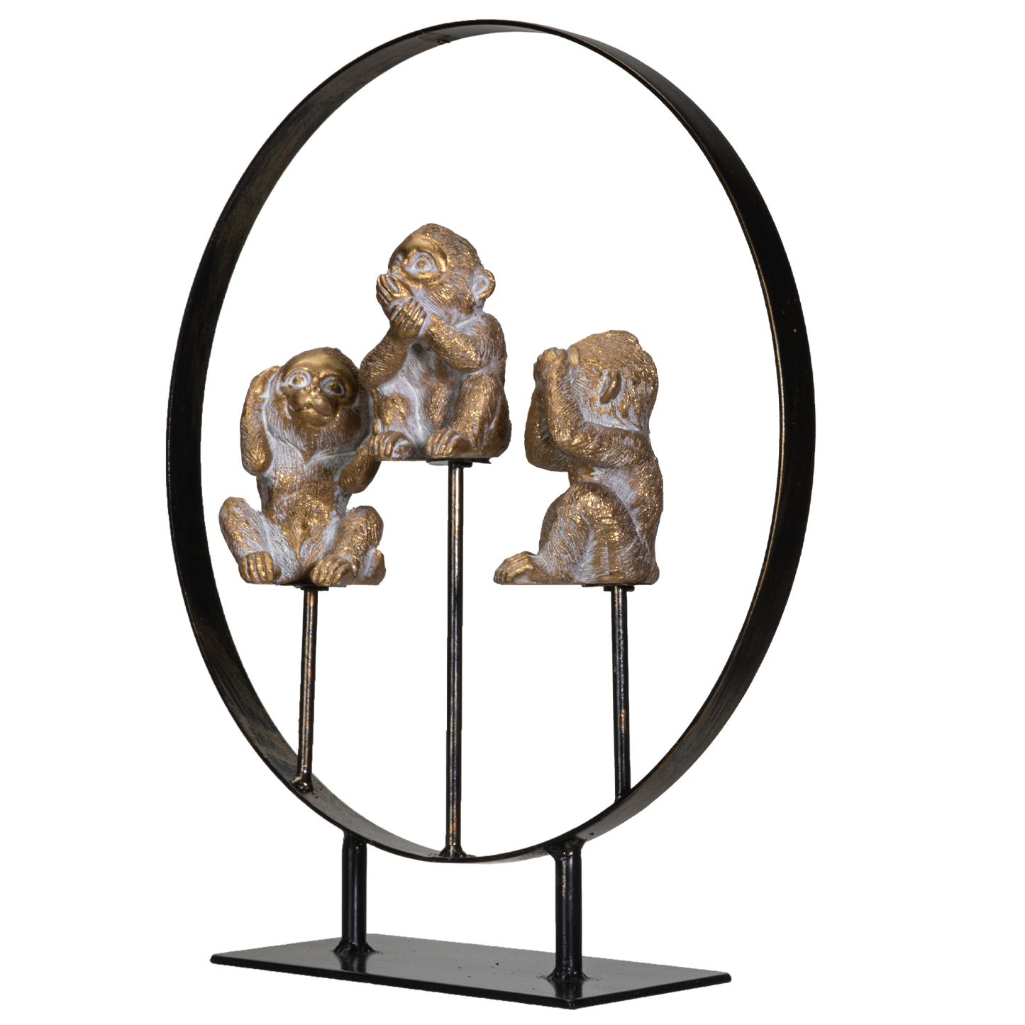 See Hear Speak No Evil Monkeys Resin Figurine with Stand