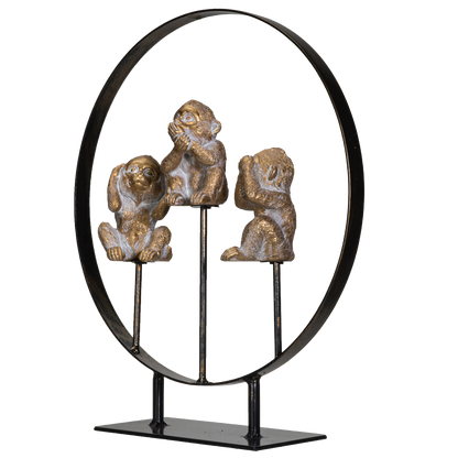See Hear Speak No Evil Monkeys Resin Figurine with Stand