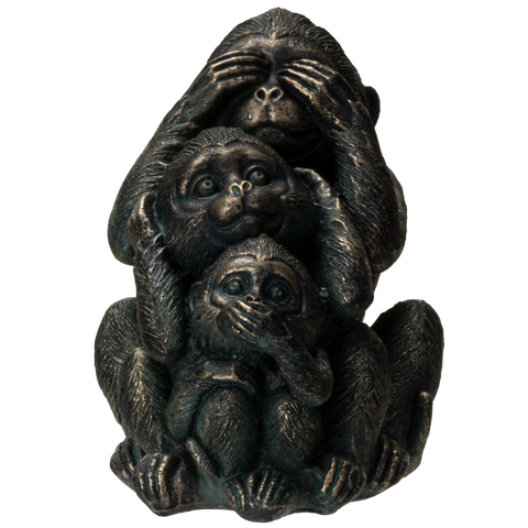 Stacked See No Evil Hear No Evil Speak No Evil Monkeys Totem Pole Figurine Home and Garden Decoration
