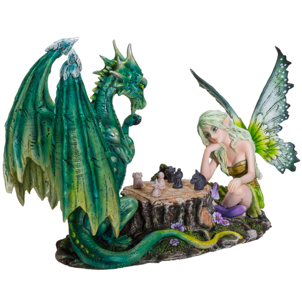 FairyTate Fairy vs. Dragon Chess War Game Resin Figurine Statue