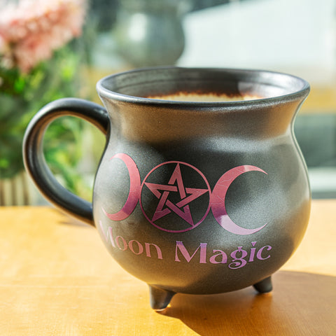 Moon Magic Witch Cauldron Glazing Ceramic Porcelain Coffee Mug Soup Bowl