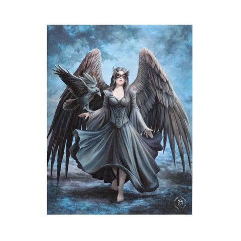 Fantasy World Raven Gothic Picture Canvas Framed Wall Art Wall Plaque -7.5"W x 9.85"H