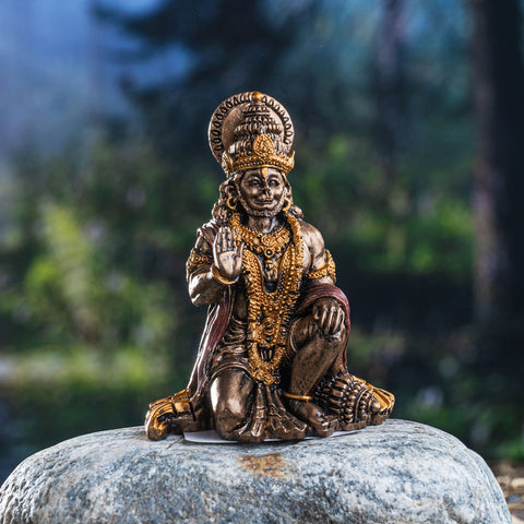 Hindu God Hanuman Miniature Statue Resin Figurine