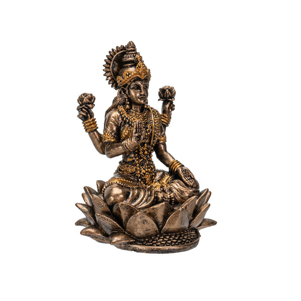 Hindu God Lakshmi Miniature Resin Figurine Statue