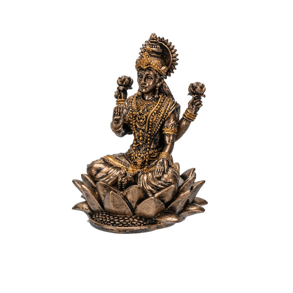 Hindu God Lakshmi Miniature Resin Figurine Statue