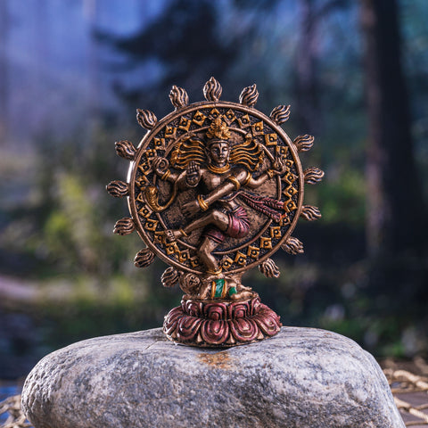 Hindu God Shiva Nataraja Miniature Resin Figurine Statue