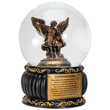 St.Michael Water Globe with the Prayer Message 100MM