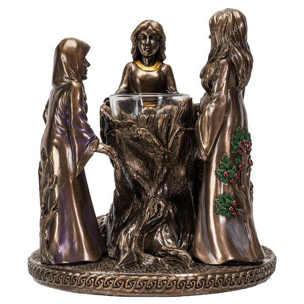 Triple Goddess Mother Maiden Crone Candle Holder Home Decor Figurine