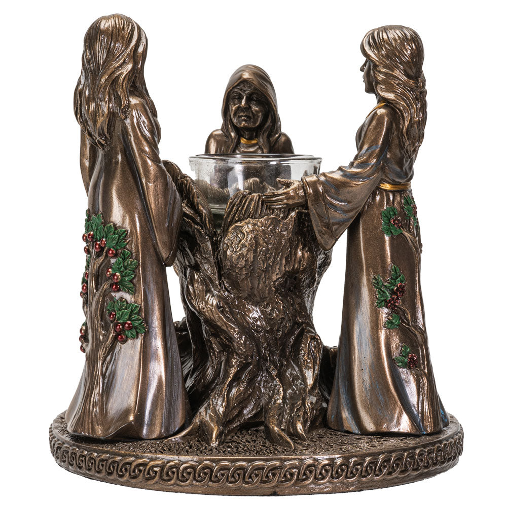 Triple Goddess Mother Maiden Crone Candle Holder Home Decor Figurine