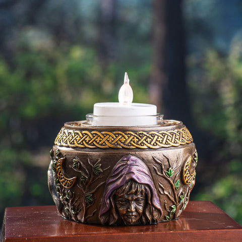 Triple Goddess Maiden Expectant Mother And Crone Pagan Decorative Candle Tealight Holder