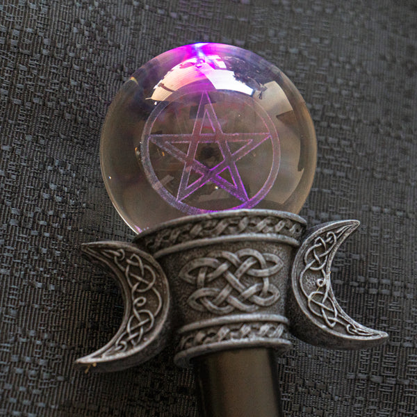 Pentagram Decorative Walking Cane with Battery operated LED Light