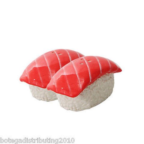 Tuna Fish Sushi Japanese Ceramic Magnetic Salt and Pepper Shaker Set