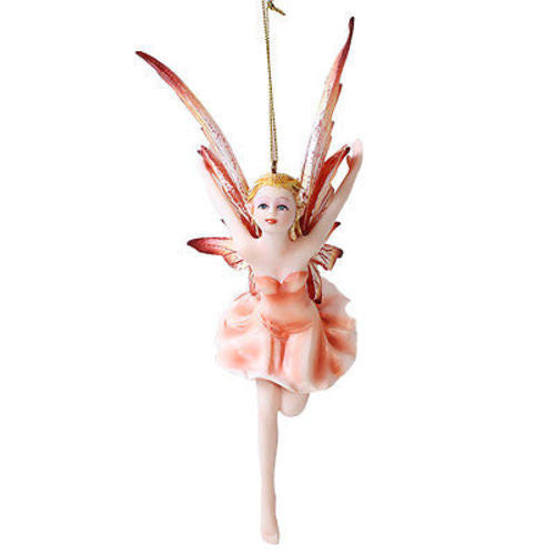 Dancing Pink Ballerina Flower Fairy Ornament Figurine Hanging Faerie Home Decor