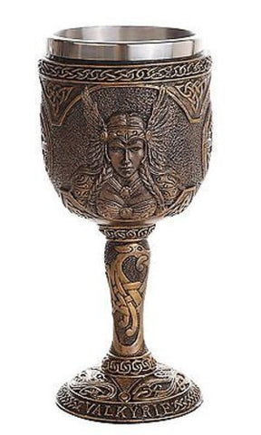 Norse Mythology Valhalla Warriors Valkyrie Wine Goblet Chalice Cup 7oz