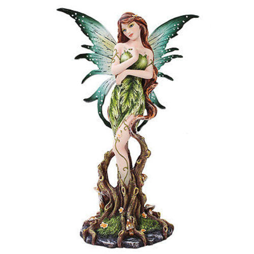 Forest Green Earth Fairy Statue Tree Leaves Fairyland Legends Fantasy Magical