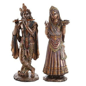 Radha Krishna Hindu Deity Figurine Set Indian Deity (Radha/Krishna)