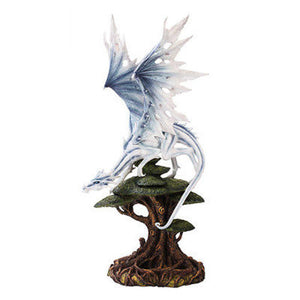 Mystical Ancient White Tree Top Dragon Forest Dragon Statue Home Decor Figurine