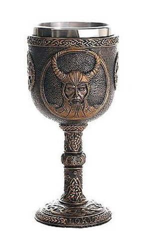Norse Mythology Trickster God Loki Wine Goblet Chalice Cup 7oz