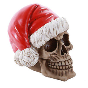 Santa Claus Skull Money Bank Human Skull Figurine