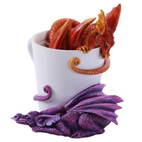 Amy Brown Double Dragon Red Purple Tea Coffee Cup Wake Up Dragons 2016