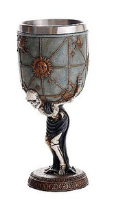 Skeleton Atlas Carrying the Weight of the Universe Skeleton Wine Goblet